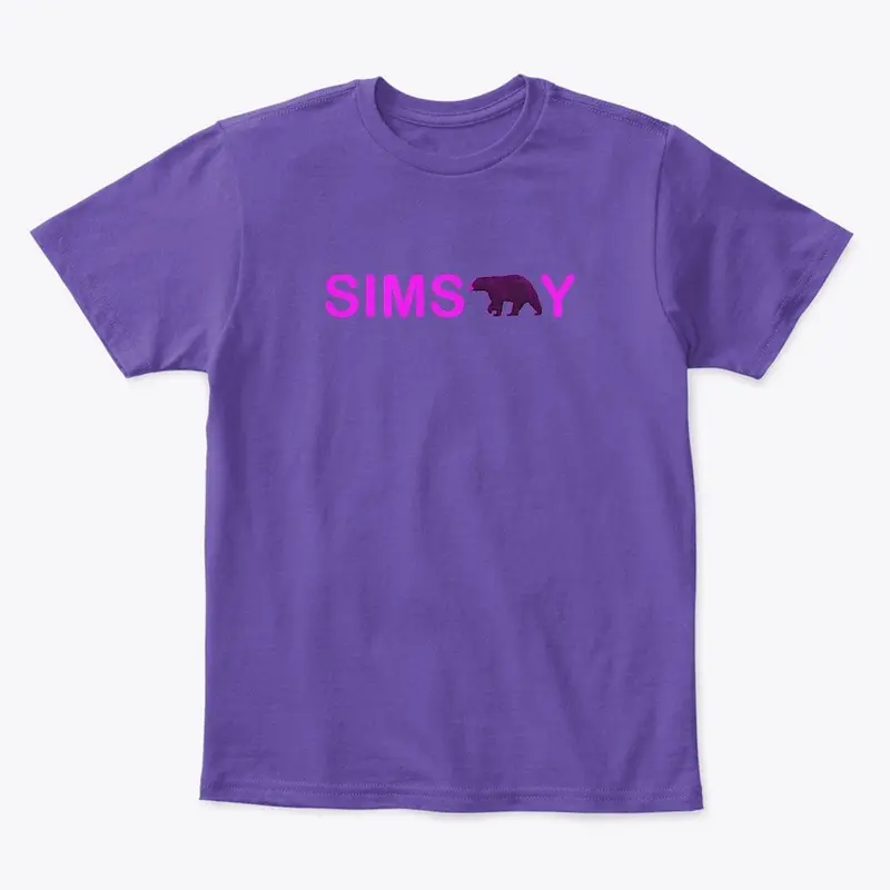 SimsBear-y Apparel Kids Pink Text